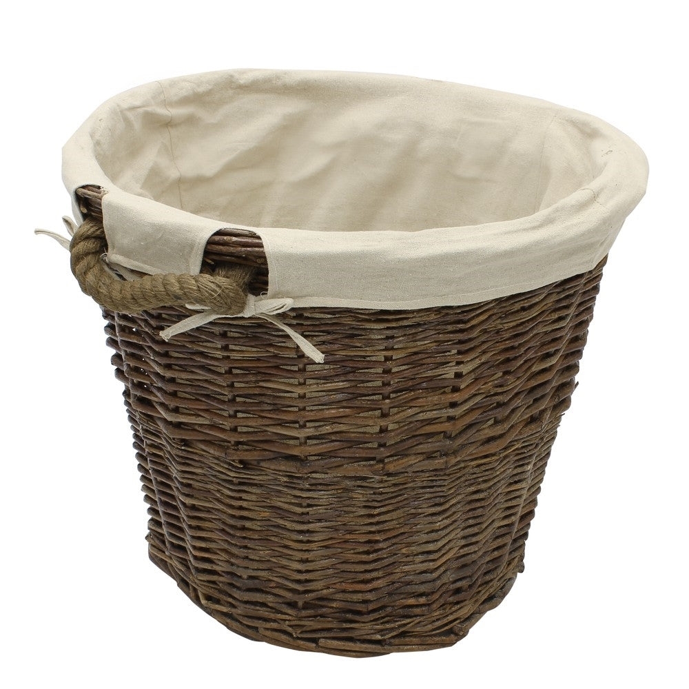 Dark Willow Medium Round Lined Log Basket