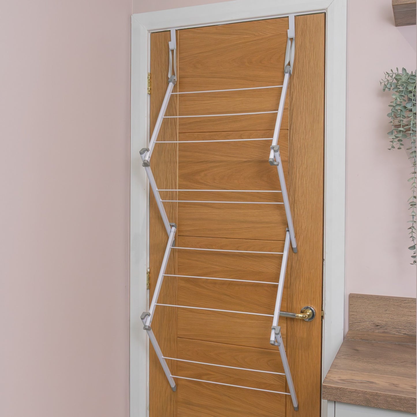 Over Door Concertina Drying Airer - 4.5M, White