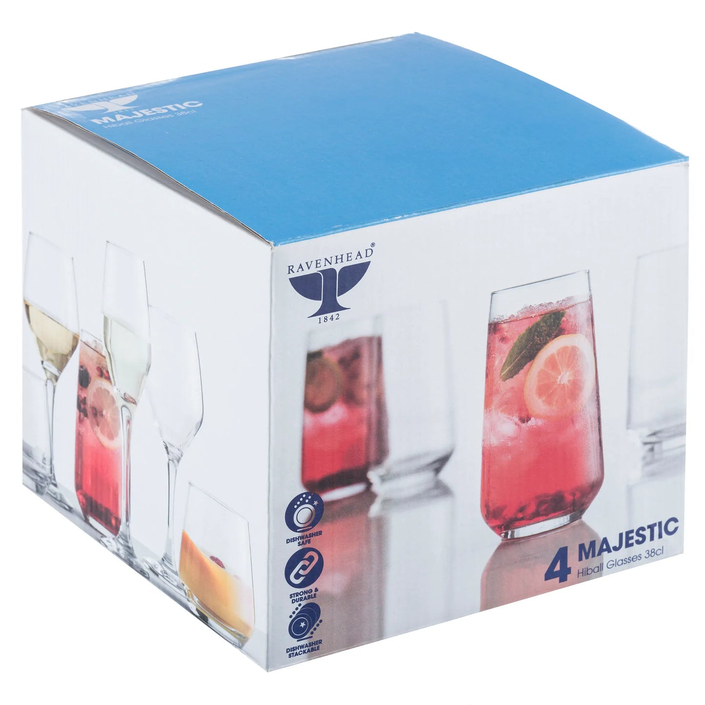Majestic Set Of 4 Hiballs Glasses 38cl Rental