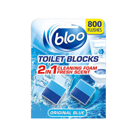 Bloo In Cistern Toilet Block Duocubes Original Blue 2x50g