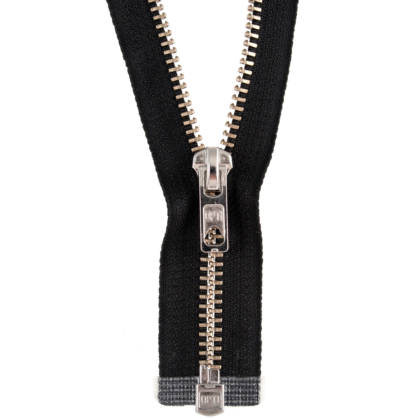 Zip: Open End: Silver Metal: 40cm