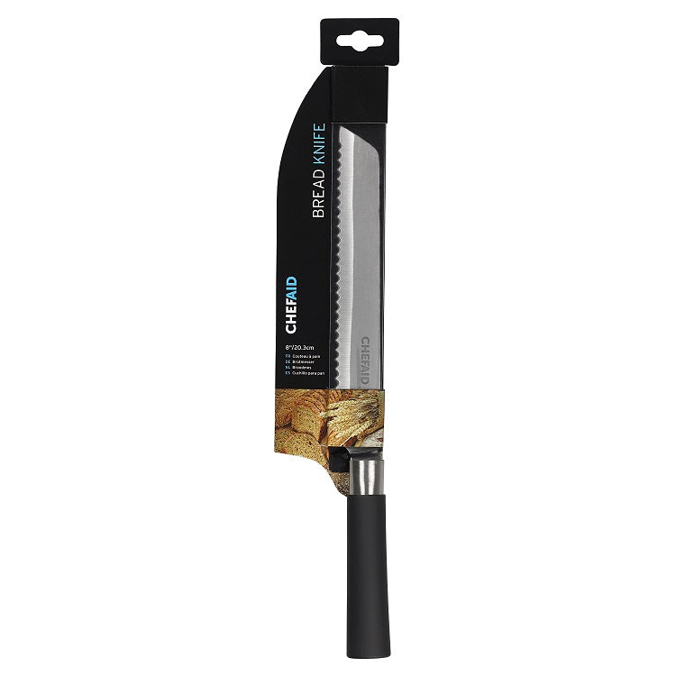 Chef Aid 8" Bread Knife with Soft Grip Handle