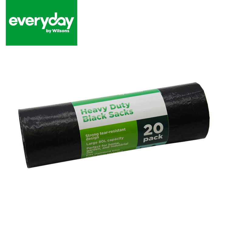 Everyday by Wilsons Heavy Duty Black Sacks 80L 20pk