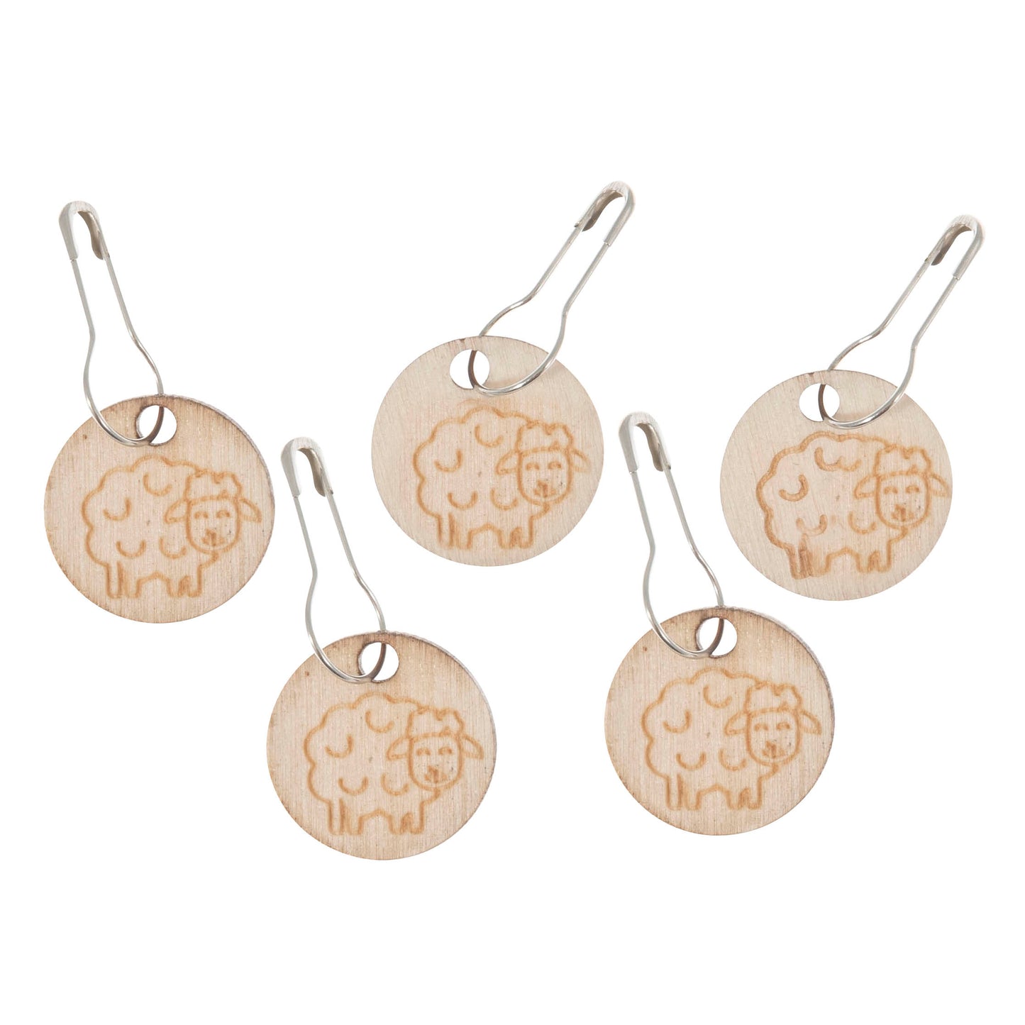Stitch Markers: Wooden Bulb Pin Markers: 10 Pieces: Sheep
