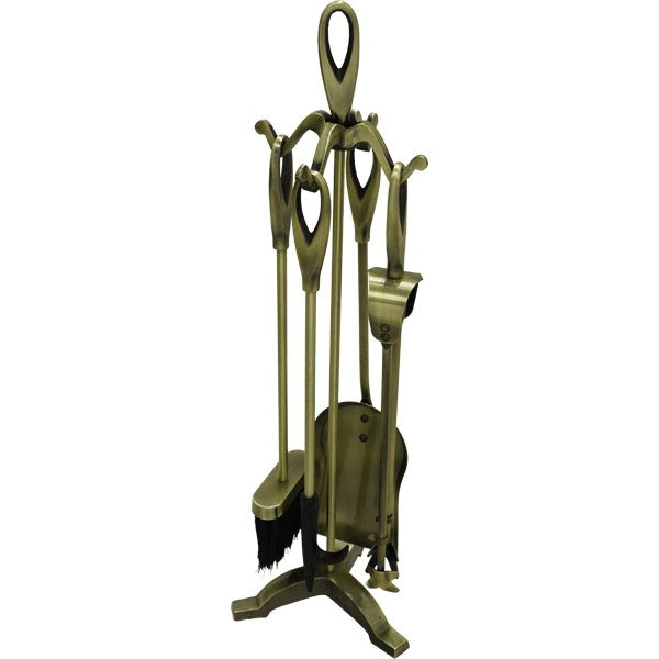 Fire Companion Set (5 Piece) " Loop Tops" - Antique Look