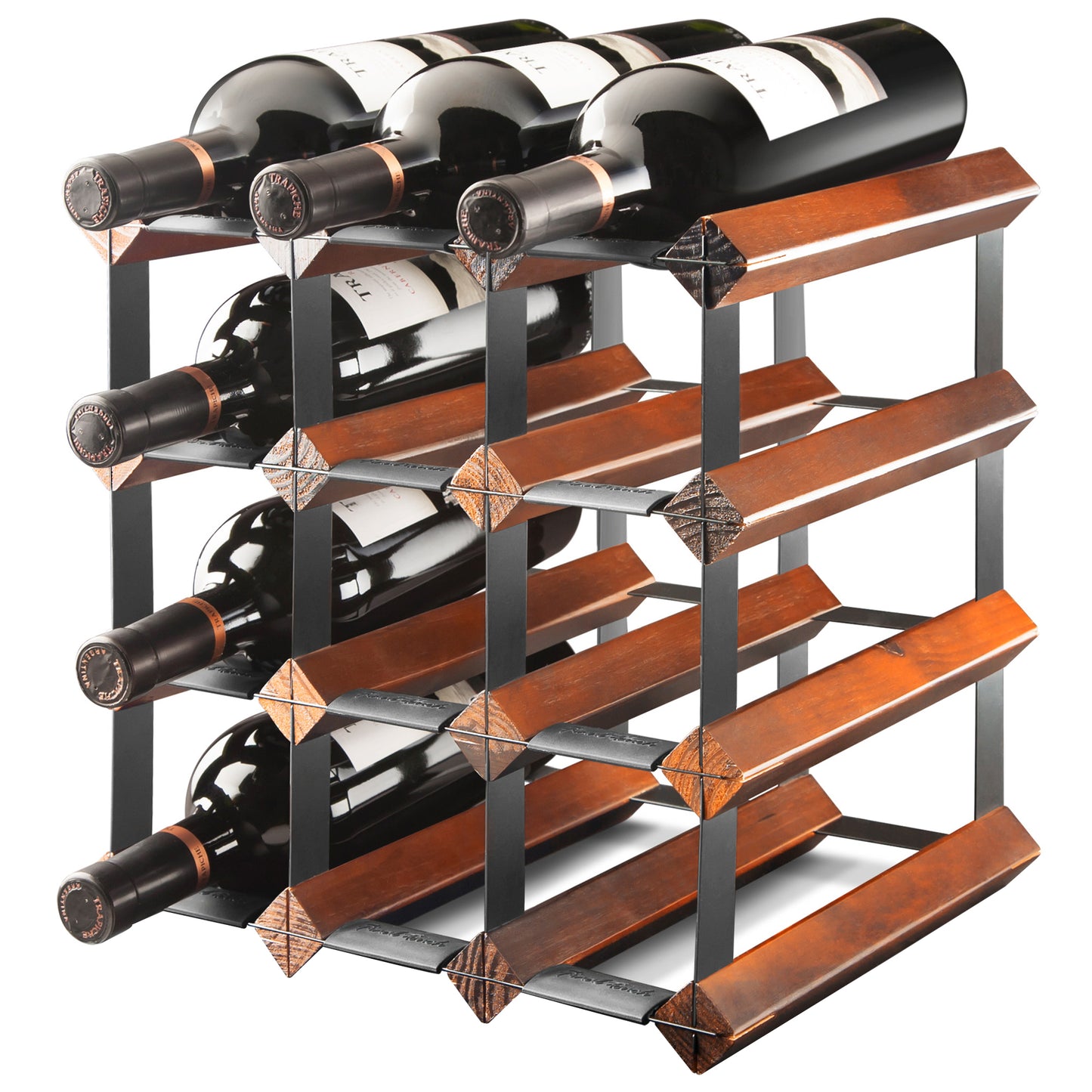 Final Touch 12 Bottle Assembled Maple Wine Rack