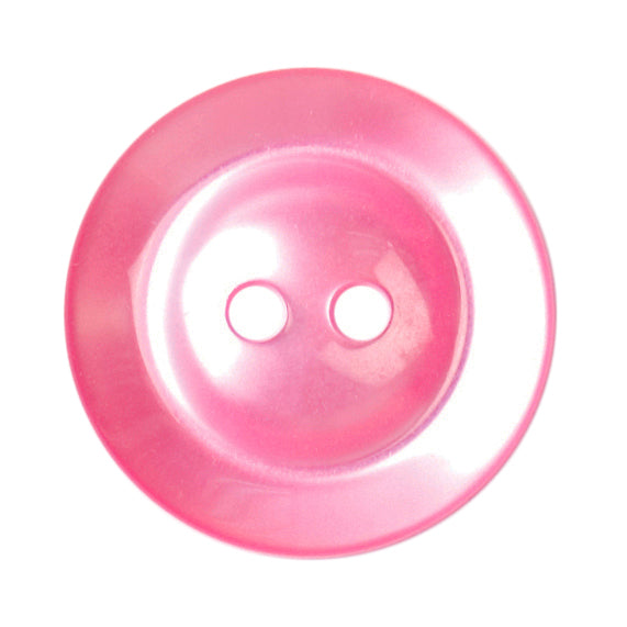 Pink Wide Rimmed 2 Hole 19mm Button