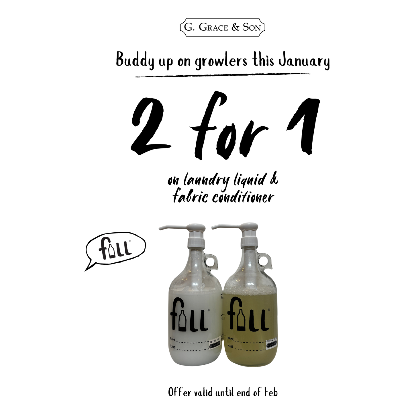 Fill Growler Buddy Promotion Laundry Liquid + Fabric Conditioner
