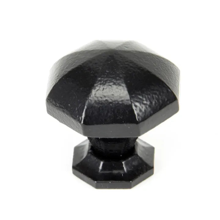Octagonal Cabinet Knob Black