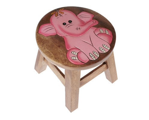 Kids Stool - Pink Elephant