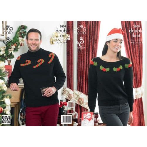 Holly Berries Christmas Jumer Knitted in Double Knit