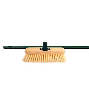 11" Varnished Broom, Cream PVC Handle