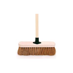 12" Coco Broom Head, Plastic Bracket