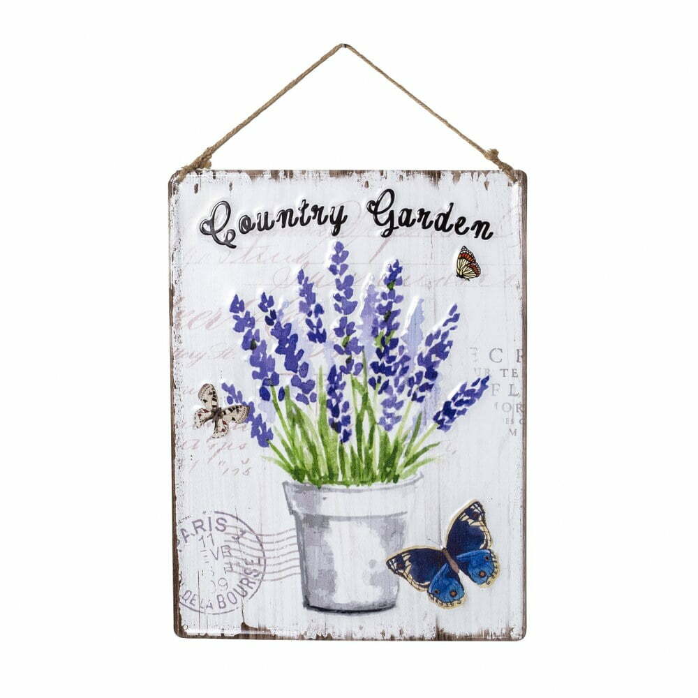 Country Garden Embossed Metal Sign
