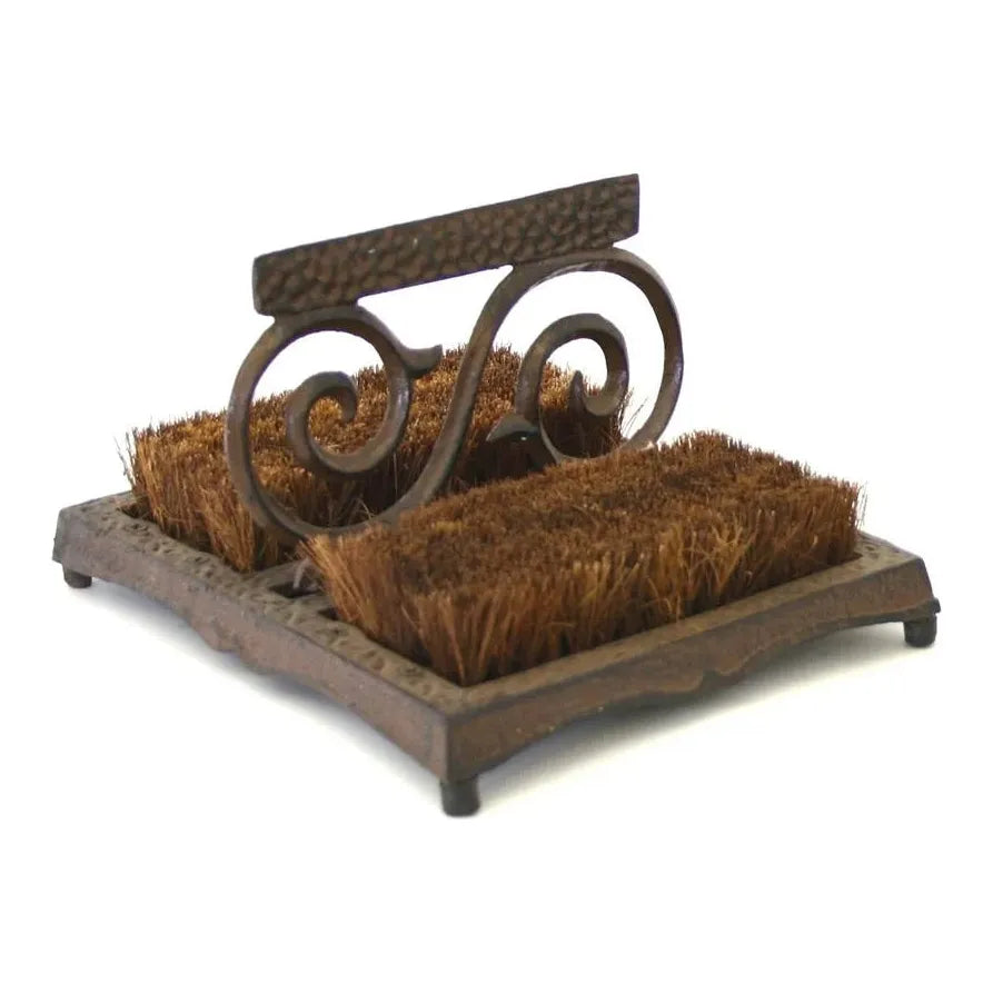 Bronze Boot Scraper with Brushes