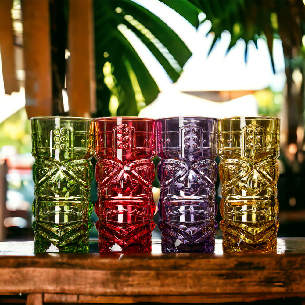 Bar Bespoke Coloured Tiki Highball Glass 4 Pack