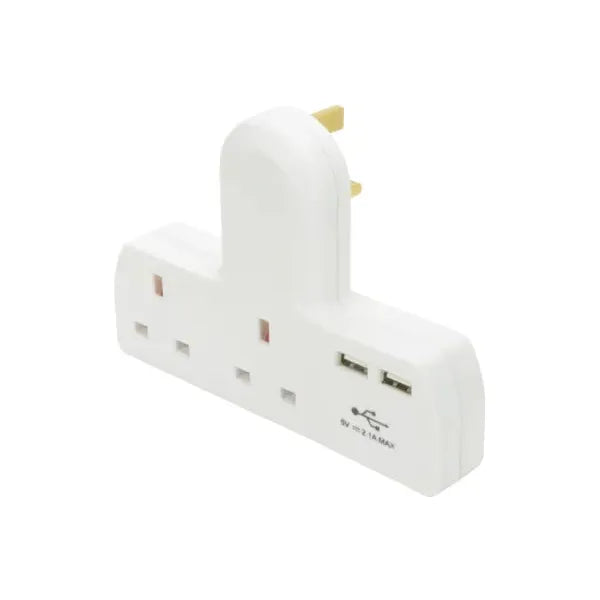 2 Way Adpator With 2 USB Ports