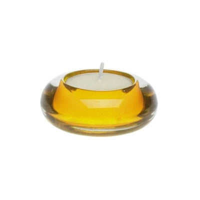 Round Glass Tealight Holder – Yellow