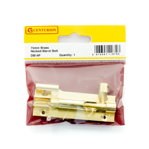 Polished Brass Necked Barrel Bolt