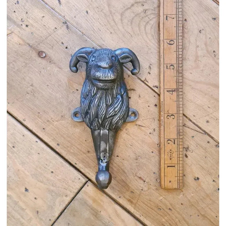 Coat Hook Single GRUFFALO Cast Antique Iron 140mm