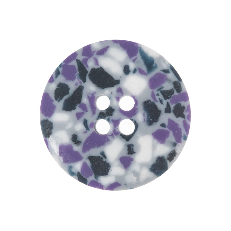Button: Eco-Conscious: Recycled Plastic Scrap: 4 Hole: Matt: 25mm: Purple