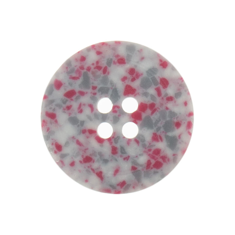 Button: Eco-Conscious: Recycled Plastic Scrap: 4 Hole: 20mm: Pink