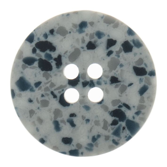 Button: Eco-Conscious: Recycled Plastic Scrap: 4 Hole: 25mm: Silver/Grey