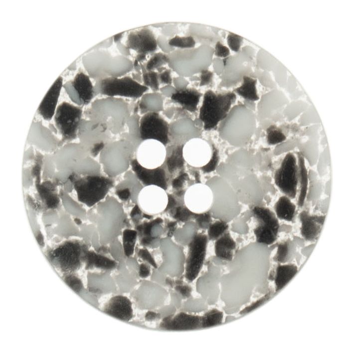 Button: Eco-Conscious: Recycled Plastic Scrap: 4 Hole: 20mm: Black/White