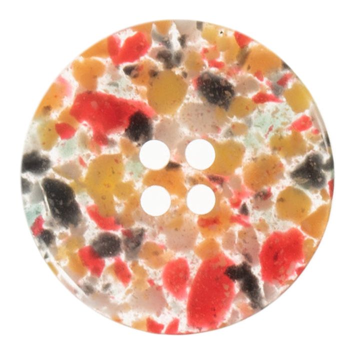 Button: Eco-Conscious: Recycled Plastic Scrap: 4 Hole: 25mm: Assorted Brights