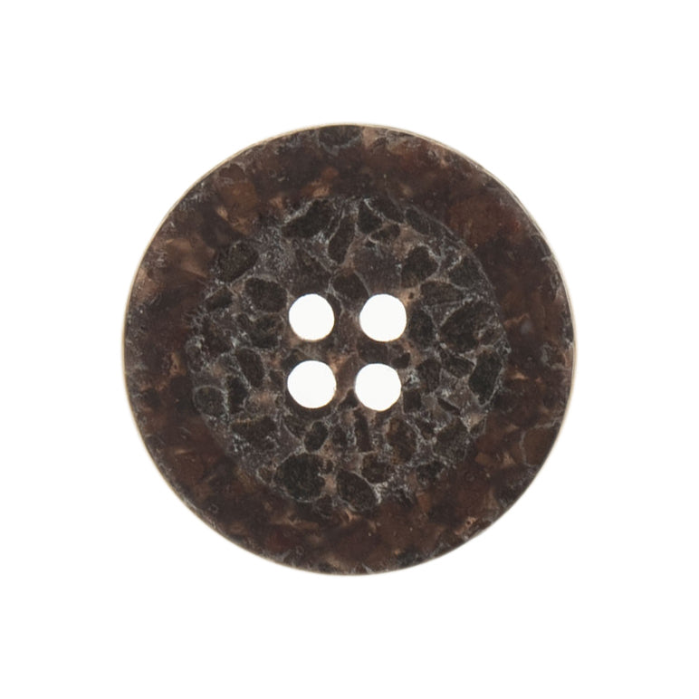 Button: Eco-Conscious: Macadamia: Rimmed: 4 Hole: 20mm: Dark Brown