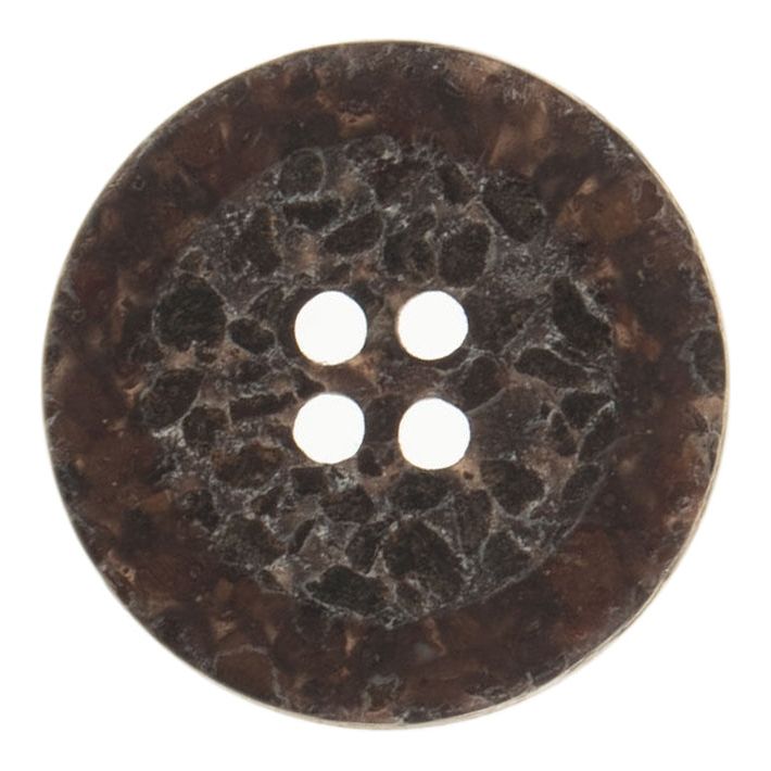 Button: Eco-Conscious: Macadamia: Rimmed: 4 Hole: 23mm: Dark Brown