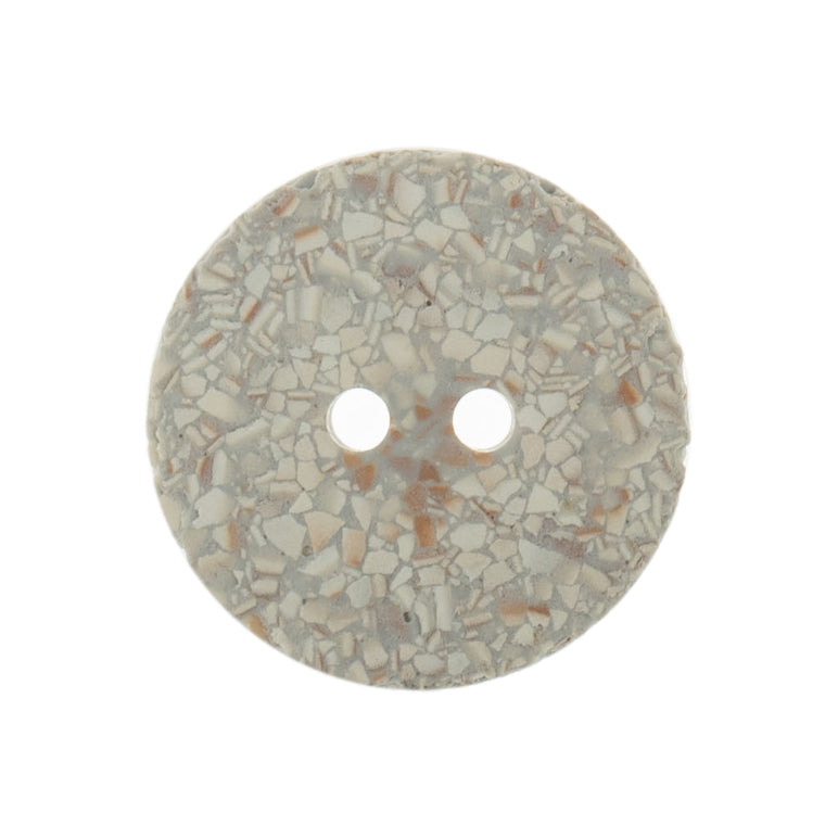 Button: Eco-Conscious: Recycled Eggshell: 2 Hole: 20mm: Silver Grey