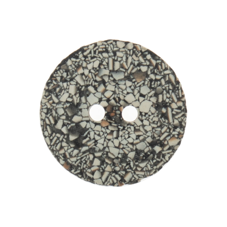 Button: Eco-Conscious: Recycled Eggshell: 2 Hole: 20mm: Medium Grey