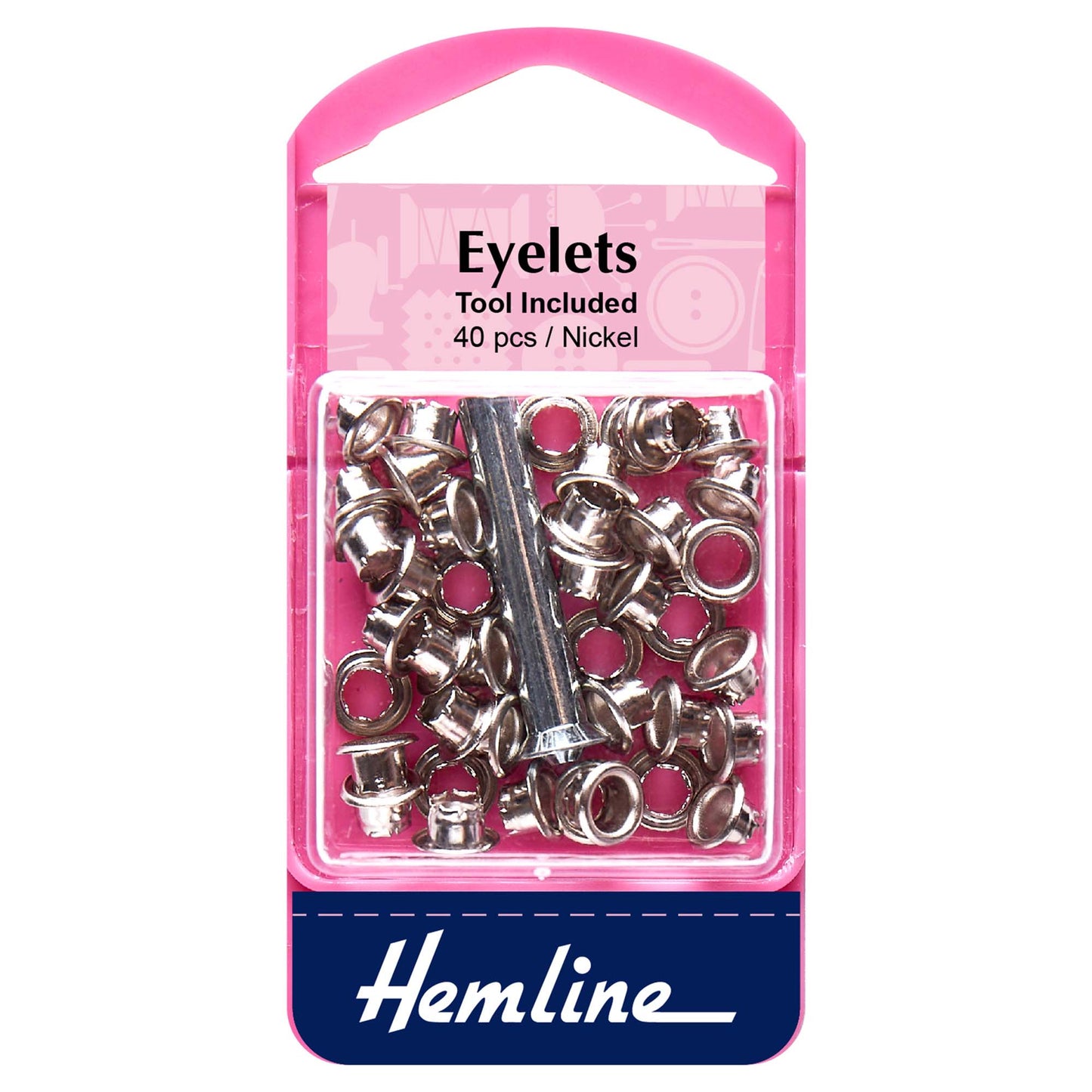 Eyelets with Tool: 3.92mm: Nickel: 40 Pieces