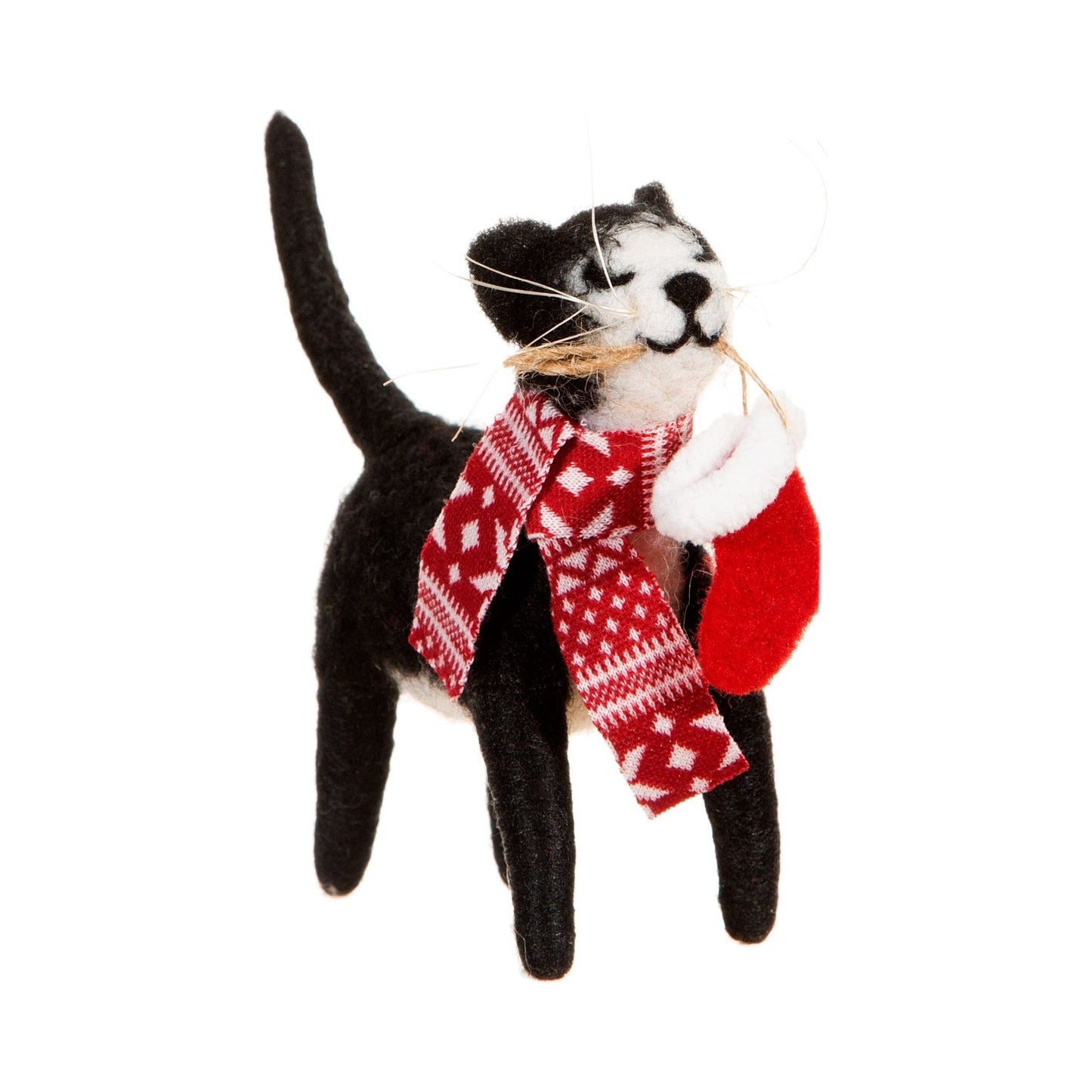 Cat with Stocking Felt Decoration
