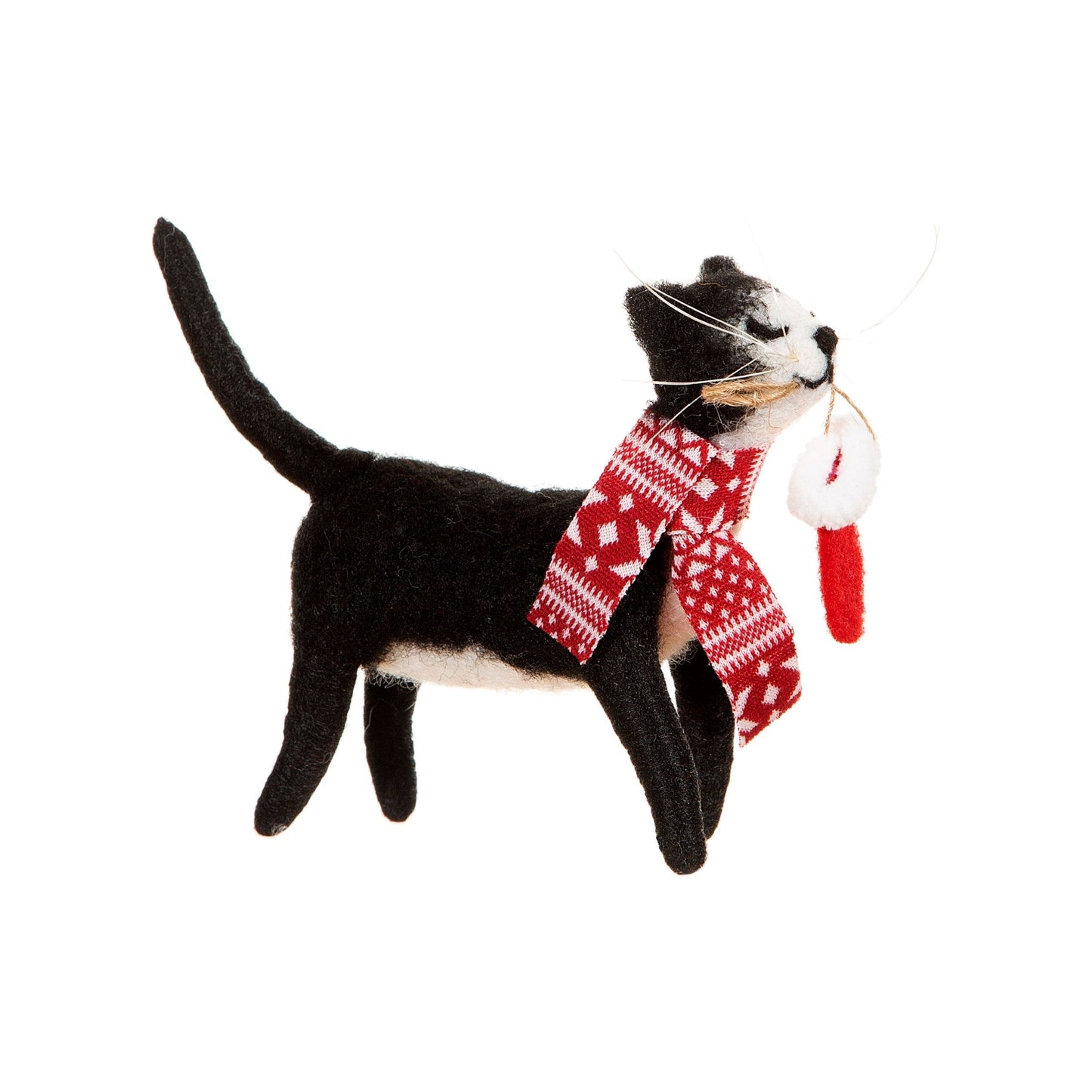 Cat with Stocking Felt Decoration