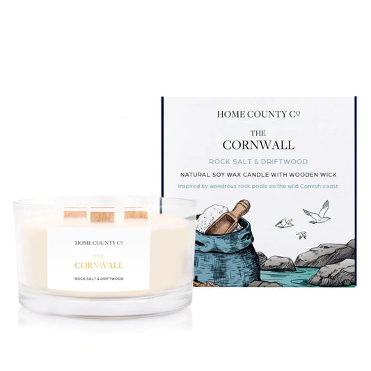 The Cornwall - Rock Salt and Driftwood 3 Wick Candle