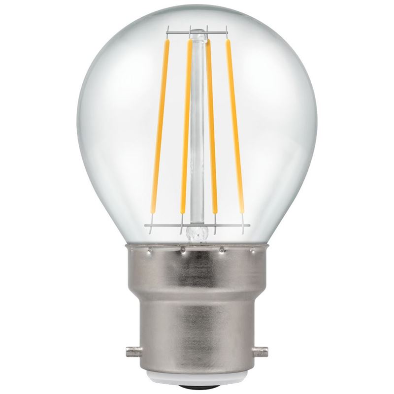 LED Crompton Filament 5w BC Golf Ball Clear DIM 2700K 7215