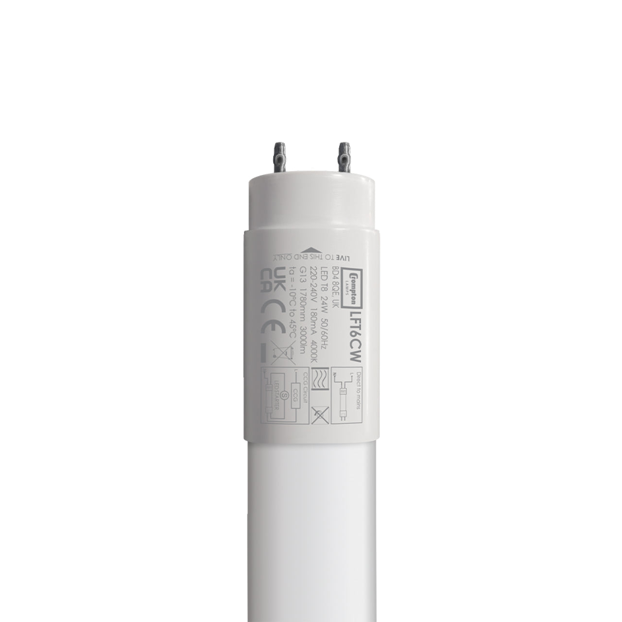 LED T8 Glass Tube Non-Dimmable 6FT 24W 4000K G13