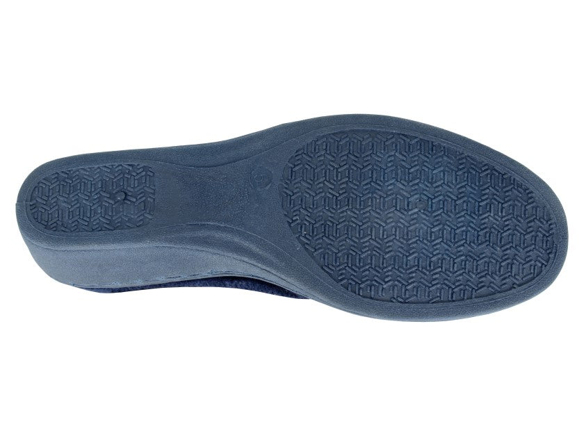 'Elsie' Touch Fastening Embroidered Slipper
