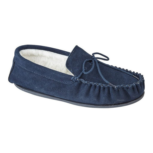 Oliver Navy Moccasin Slipper