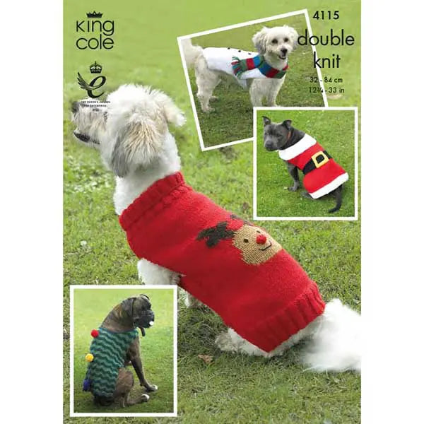 Christmas Dog Coats Knitted with Merino DK & Cuddles DK