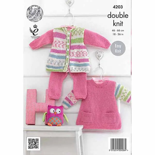 Tunic, Cardigan and Leggings Knitted with Cherish DK