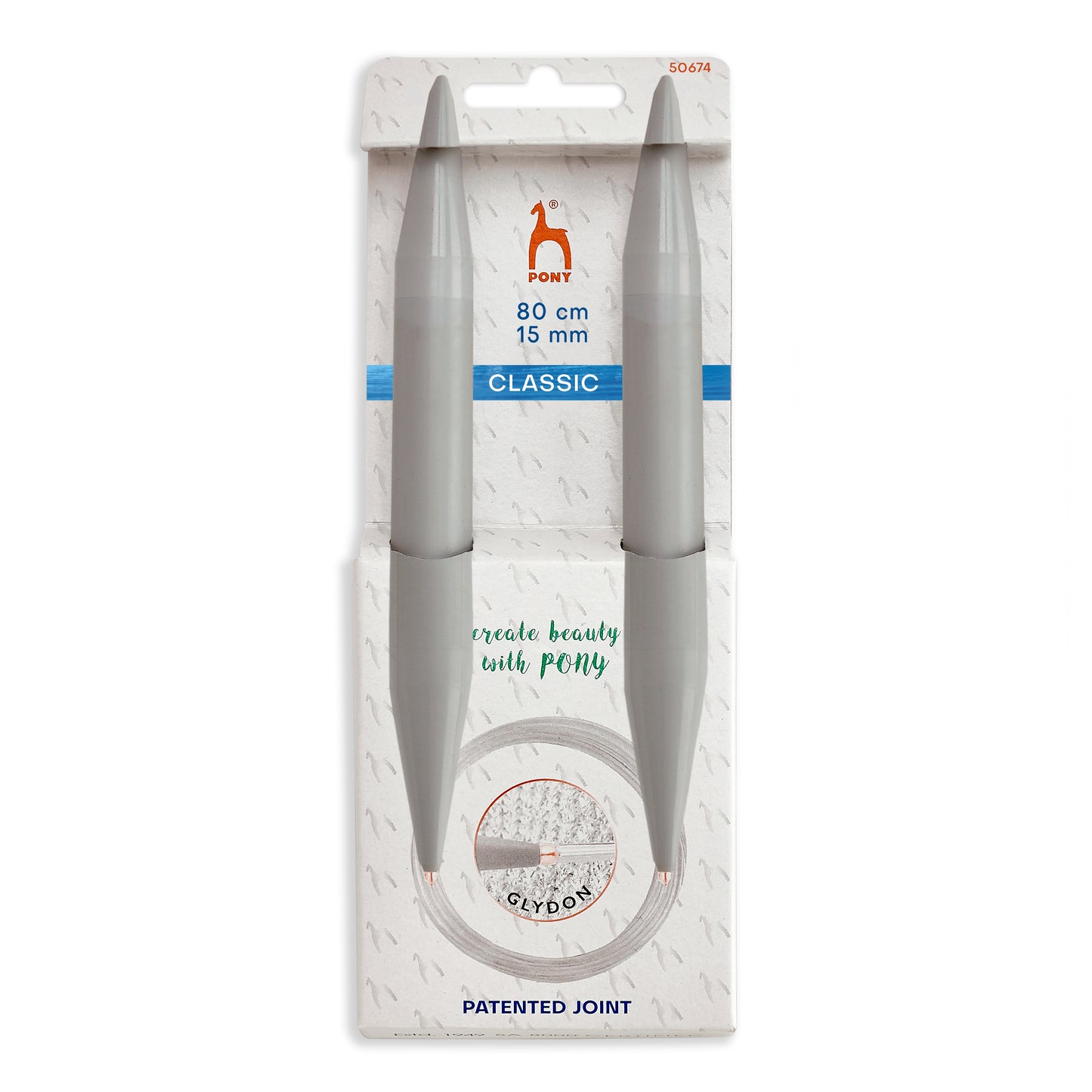 Knitting Pins: Circular: Fixed: Classic: 80cm x 15.00mm