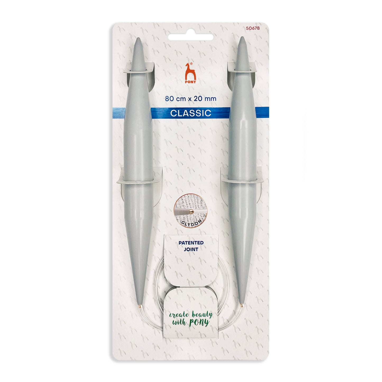 Knitting Pins: Circular: Fixed: Classic: 80cm x 20.00mm