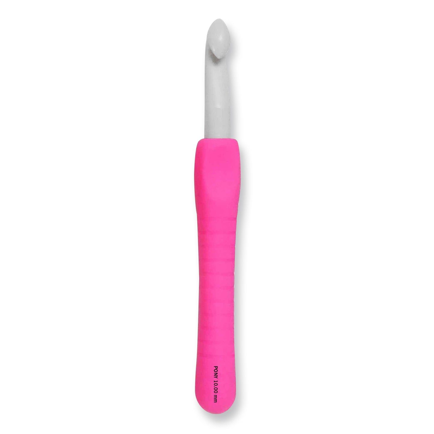 Crochet Hook: Plastic: Easy Grip Handle with Finger Flat: 15cm x 10mm