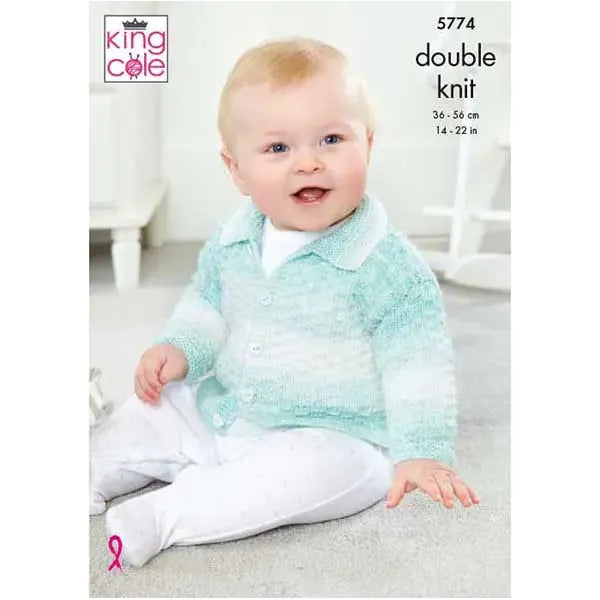 Collared and V Neck Cardigans: Knitted in Baby Pure DK