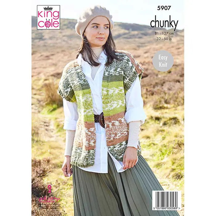 Cardigan and Waistcoat Knitted in Nordic Chunky