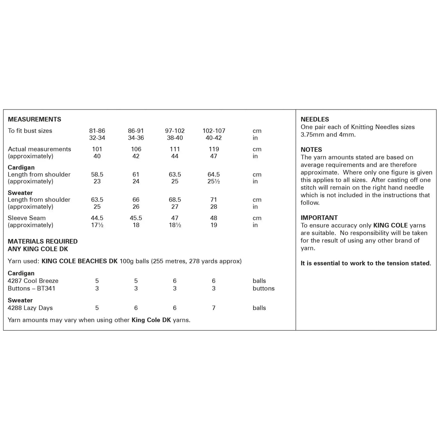 Cardigan & Sweater Knitted in Beaches DK