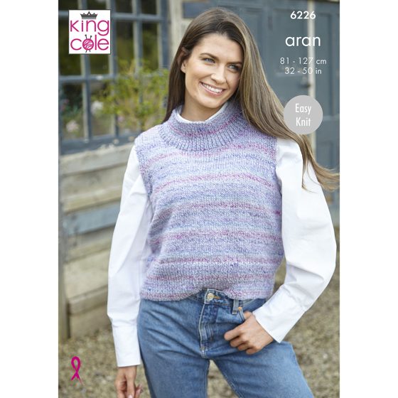 Ladies Vests Knitted in Aran